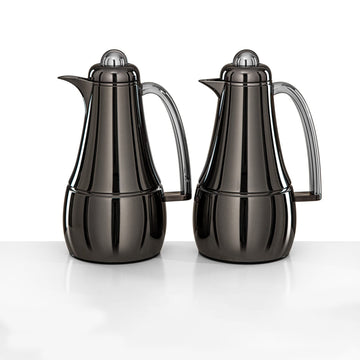 FG825-GBL/C Vacuum Flask Set 2 Pieces 1L + 1L Gun Black With Silver Handle – Siddiq Gifts Mussafah Abu Dhabi