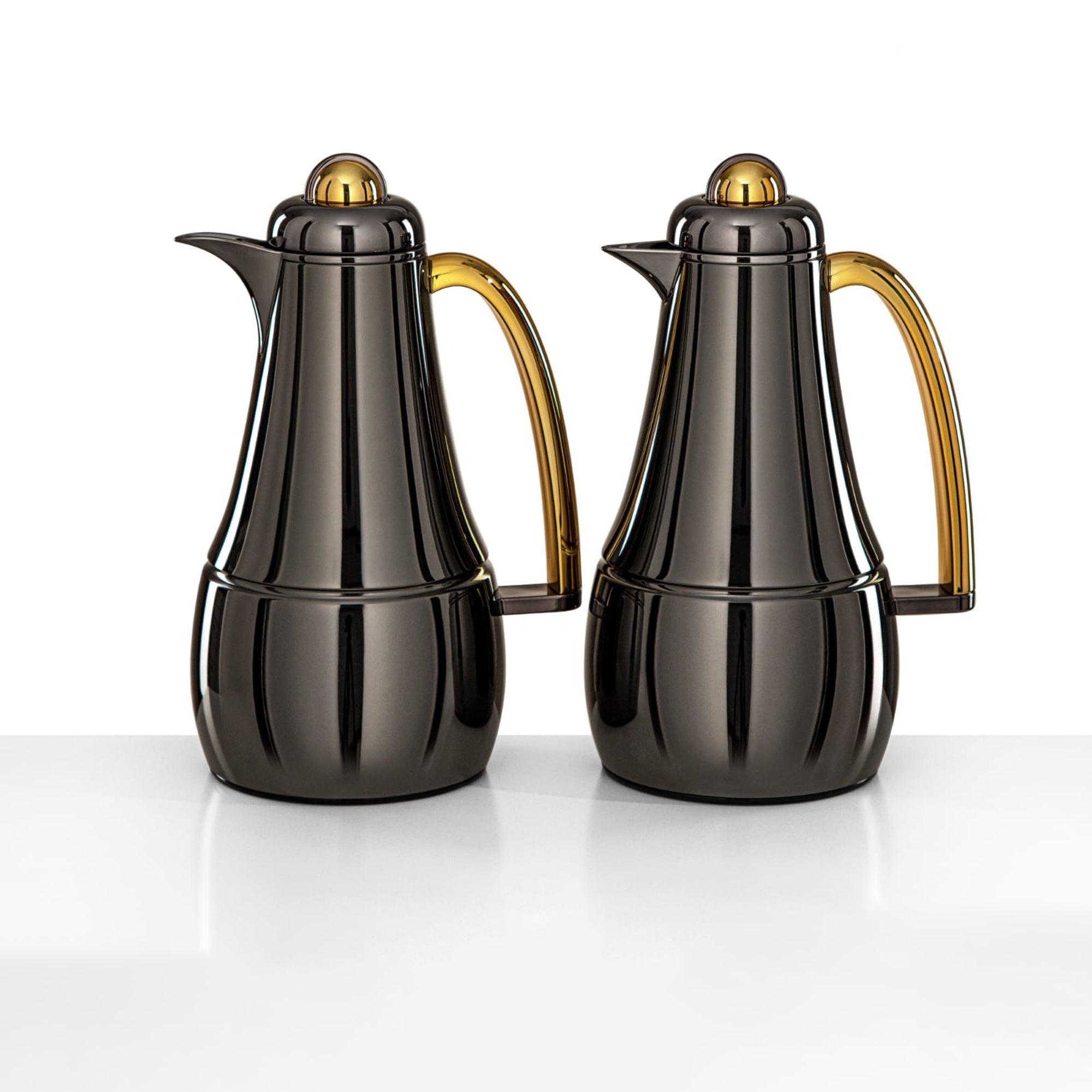 FG825-GBL/G Vacuum Flask Set 2 Pieces 1L + 1L Gun Black With Gold Handle – Siddiq Gifts Mussafah Abu Dhabi