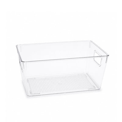 Fridge Organizer Storage Bin 27 × 16 × 13 cm Clear Plastic Storage Box by Siddiq Gifts