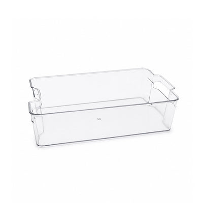 Fridge Organizer Storage Bin 37 × 21 × 9.5 cm Clear Plastic Storage Box by Siddiq Gifts