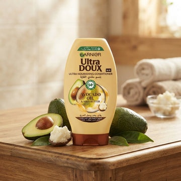 Garnier Ultra Doux Avocado Oil & Shea Butter Ultra Nourishing Conditioner, 360 ml, for Very Dry or Frizzy Hair, Ideal for Softer, Smoother, and More Manageable Hair at Siddiq Gifts.