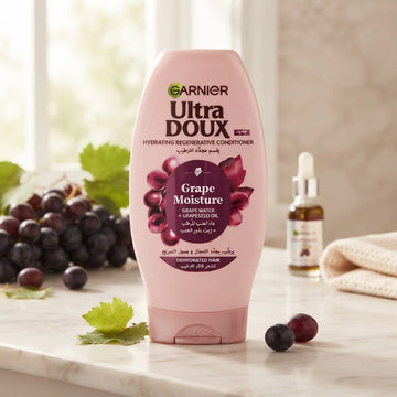 Garnier Ultra Doux Grape Moisture Hydrating Regenerative Conditioner, 360 ml, for Dehydrated Hair, Ideal for Softer, Smoother, and More Manageable Hair at Siddiq Gifts.
