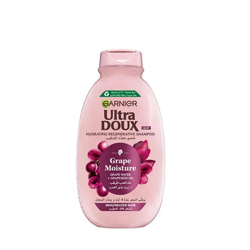Garnier Ultra Doux Grape Moisture Hydrating Regenerative Shampoo, 400 ml, for Dehydrated Hair, Ideal for Softer, Smoother, and More Manageable Hair at Siddiq Gifts.