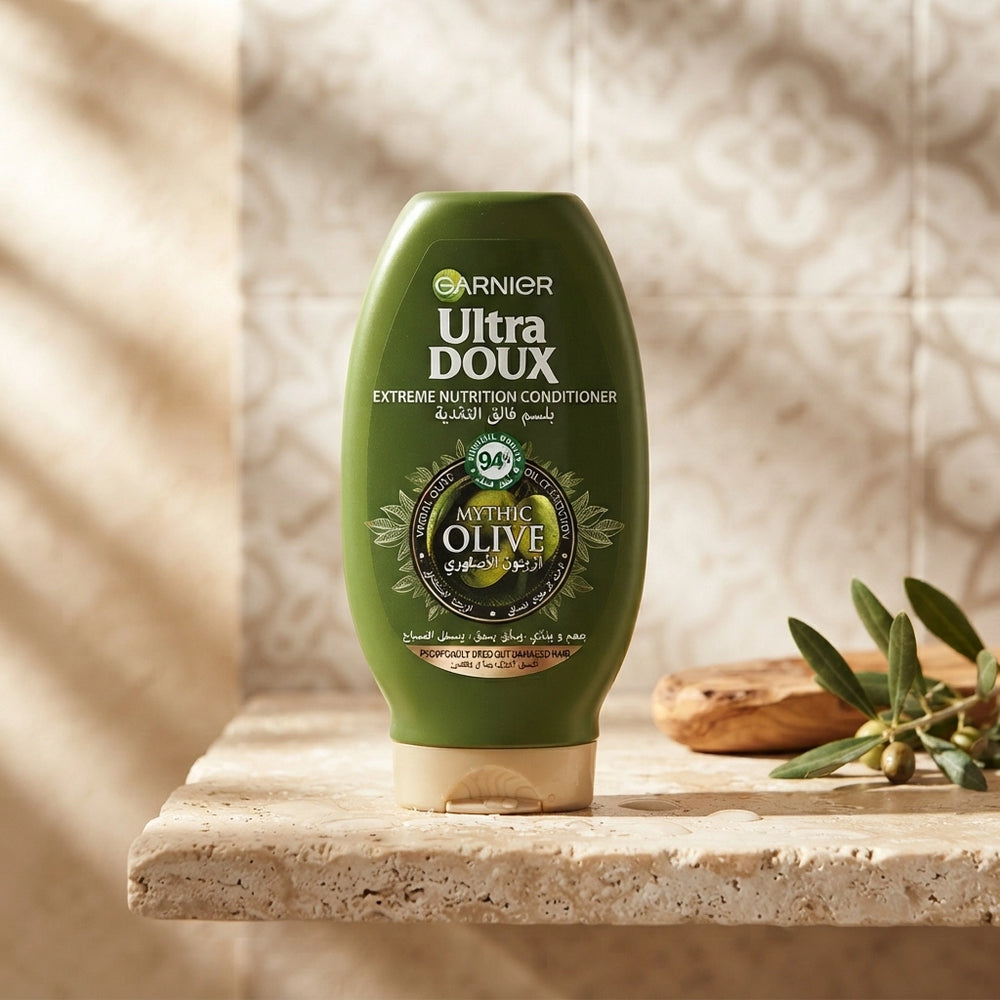 Garnier Ultra Doux Mythic Olive Extreme Nutrition Conditioner, 360 ml, for Profoundly Dried Out and Damaged Hair, Ideal for Softer, Smoother, and More Manageable Hair at Siddiq Gifts.