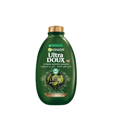 Garnier Ultra Doux Mythic Olive Extreme Nutrition Shampoo, 400 ml, for Very Dry and Damaged Hair, Ideal for Softer, Smoother, and More Manageable Hair at Siddiq Gifts.