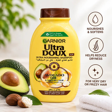 Garnier Ultra Doux Shampoo, 400 ml, for Everyday Hair Care, Ideal for Cleansing, Refreshing, and Supporting Soft, Smooth, and Manageable Hair at Siddiq Gifts.