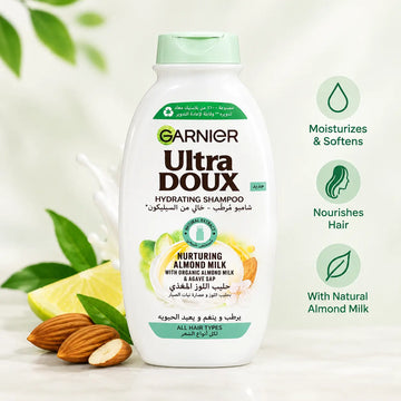 Garnier Ultra Doux Shampoo, 400 ml, for Everyday Hair Care, Ideal for Cleansing, Refreshing, and Supporting Soft, Smooth, and Manageable Hair at Siddiq Gifts.