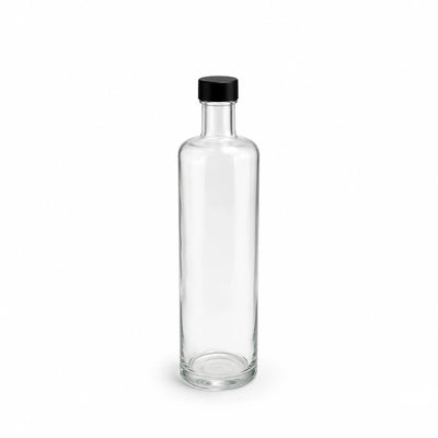 Glass Bottle 1000ML Clear Glass Storage Bottle with Black Screw Cap Siddiq Gifts