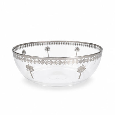 Glass Bowl 20 x 7 CM Clear Glass With Palm Tree Design Siddiq Gifts