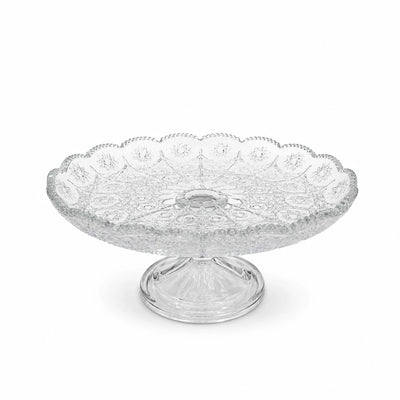 Glass Cake Stand 29 × 13 CM Clear Glass Pedestal Dessert Stand Siddiq Gifts