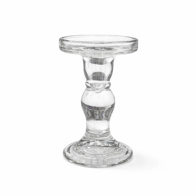 Glass Candle Holder 14cm Clear By Siddiq Gifts