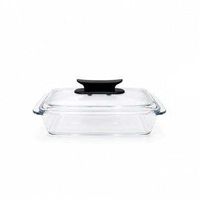 Glass Casserole with Lid 1.7 Liter Clear Borosilicate Glass Bakeware for Baking Roasting Serving Reheating and Food Storage by Siddiq Gifts