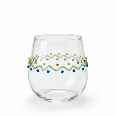 Glass Cup Clear Glass Tumbler With Handcrafted Decorative Bead Pattern Siddiq Gifts