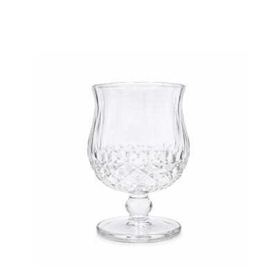 Glass Cup Set 6 Pieces 6.5 x 10cm Clear Diamond Pattern by Siddiq Gifts