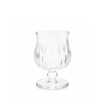 Glass Cup Set 6 Pieces 6.5 x 10cm Clear Ribbed Design by Siddiq Gifts