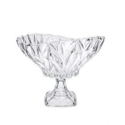 Glass Fruit Bowl With Stand 26 CM Crystal Clear Serving Bowl Siddiq Gifts