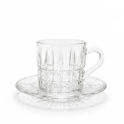 Glass Tea Cup And Saucer Set 12 Pieces Clear Glass Siddiq Gifts