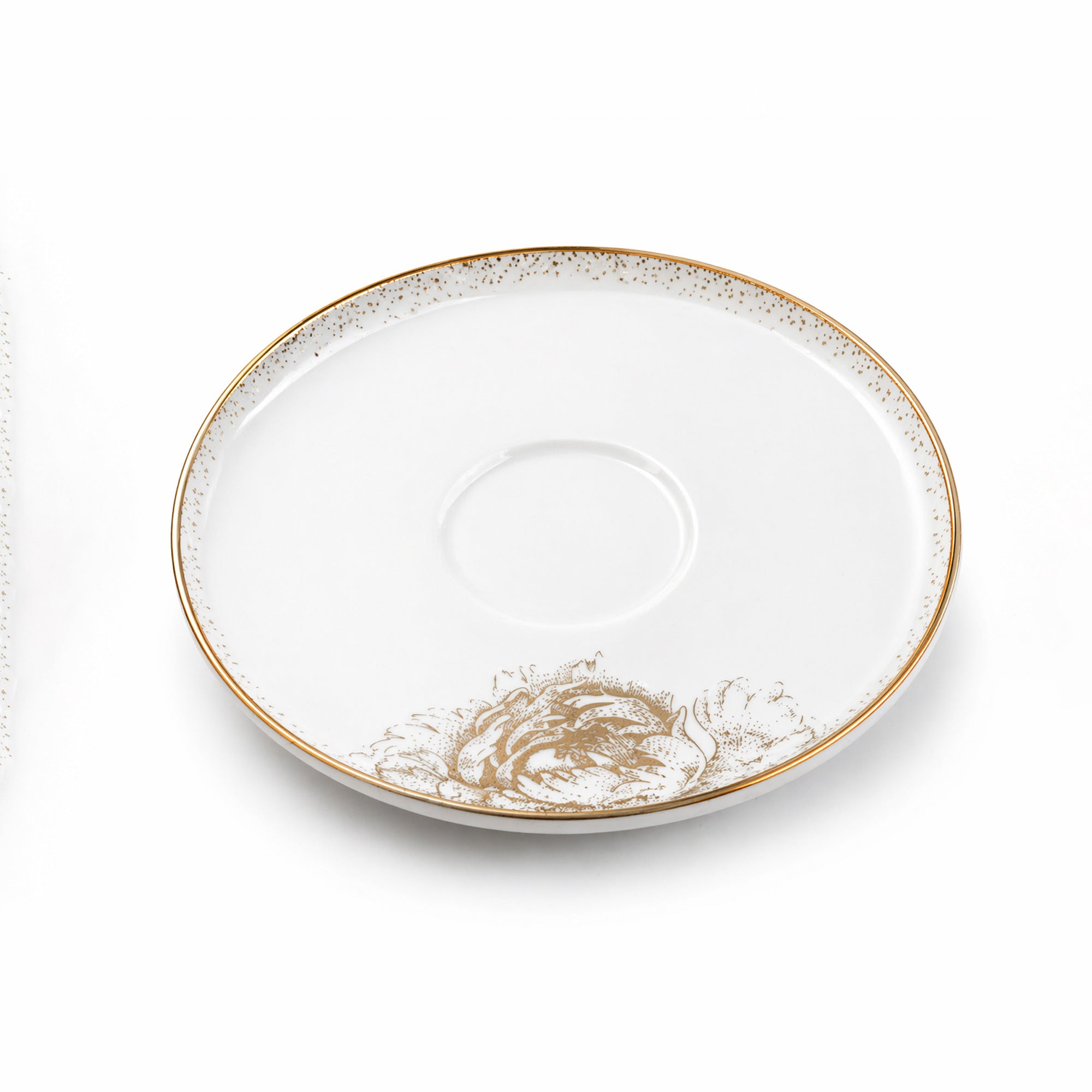 Glass Tea Cup And Saucer Set 12 Pieces Clear Glass With Gold Rim And Elegant Floral Accent Design Stylish Tea Set With Matching Saucers For Serving By Siddiq Gifts
