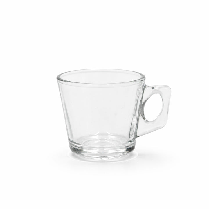 Glass Square Tea Set Glass Tea Cup Set 6 Piece Square Handle Clear Cups | Siddiq Gifts
