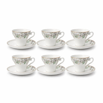 Ceramic Tea Cup And Saucer Set 12 Pcs Floral Design GP-156 By Siddiq Gifts