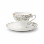 GP-156 Ceramic Tea Cup & Saucer Set – 12  Pieces – Floral Design Tea Cups with Matching Saucers