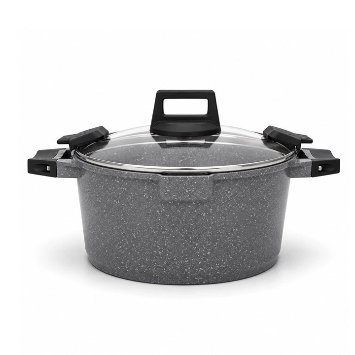 Granite Nonstick Cookware Set 9 Piece Induction Steamer Grey | Siddiq Gifts