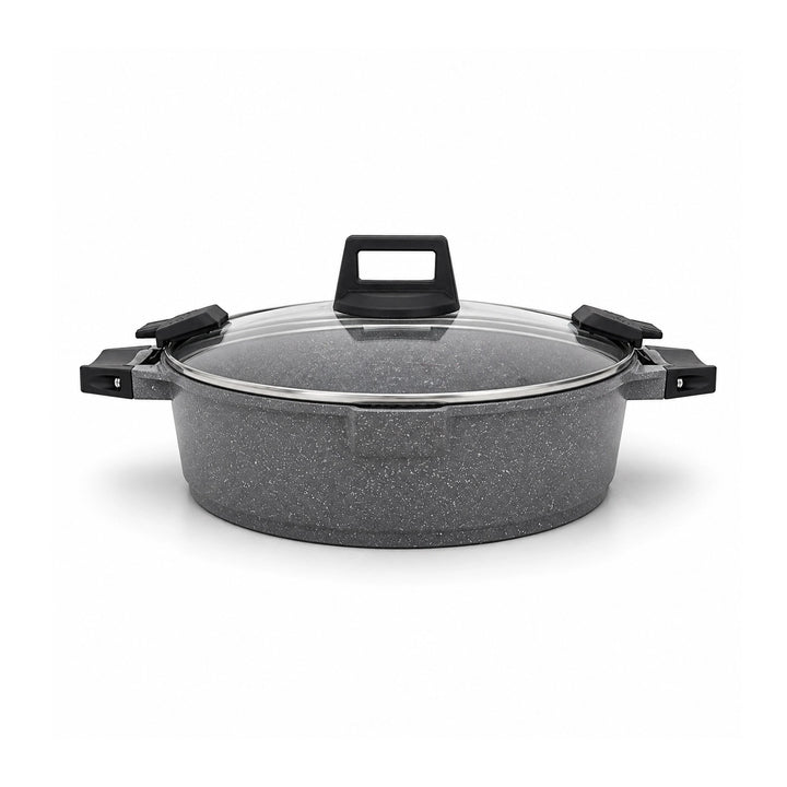 Granite Nonstick Cookware Set 9 Piece Induction Steamer Grey | Siddiq Gifts