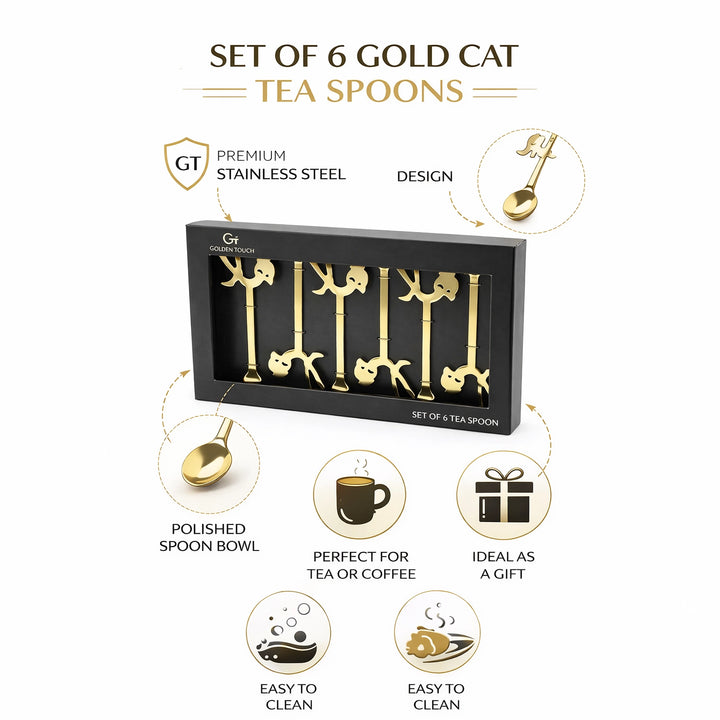 GT1135 Tea Spoon 6-Piece Set – Gold Finish | Siddiq Gifts – Mussafah ...