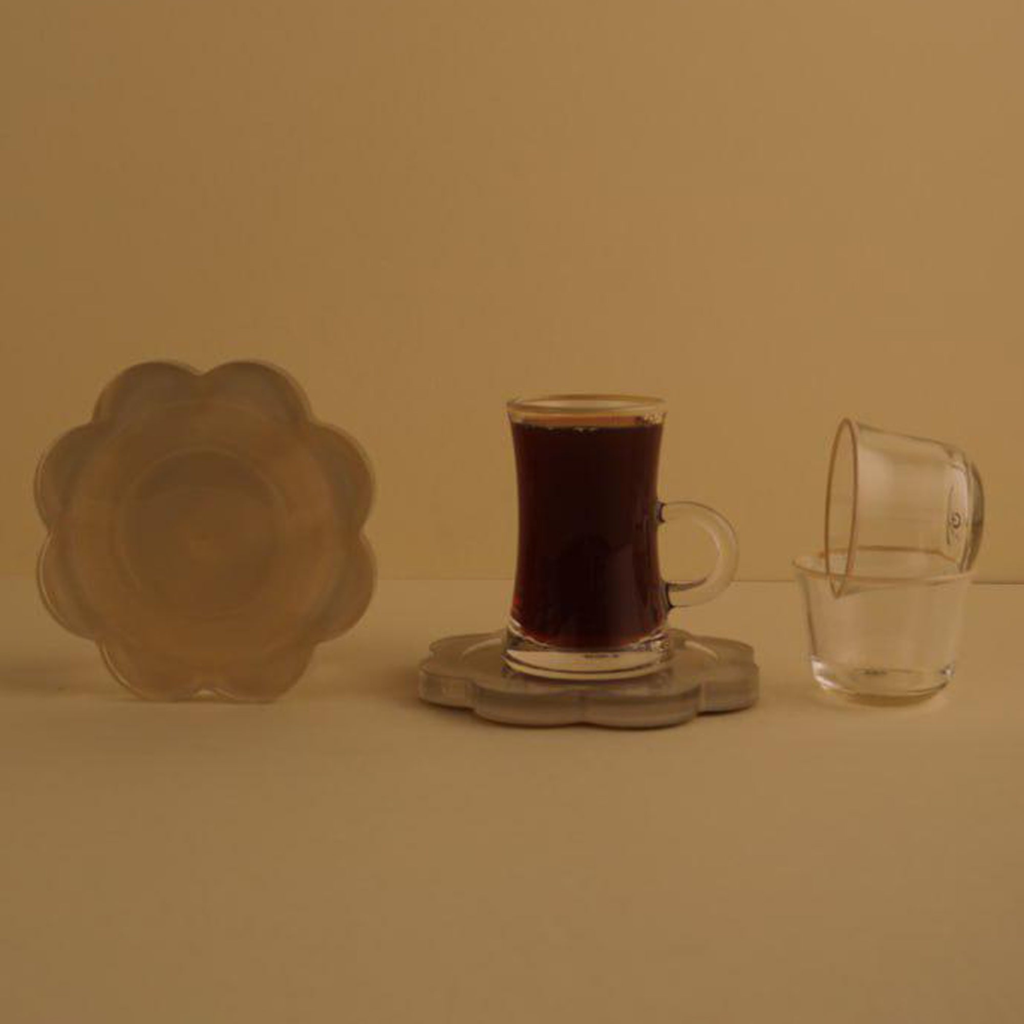Cawa GT1239 Tea & Cawa Cup Set 18 Pieces – Clear Glass with Champagne Rim ...