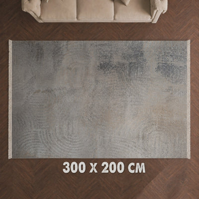 HIRAD Sarang Carpet 200x300cm Grey with Modern Abstract Textured Design by Siddiq Gifts