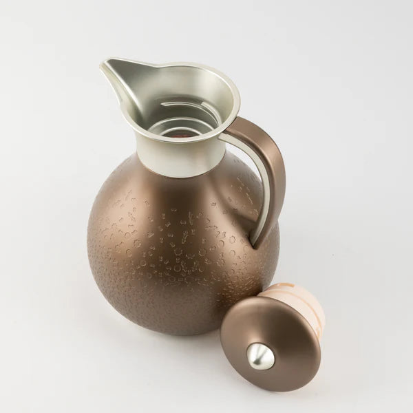 HJ1524 Nourhan Vacuum Flask – 1 L – Matt Champagne Gold & Matt Silver | Siddiq Gifts – Mussafah Abu Dhabi