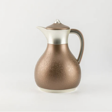 HJ1524 Nourhan Vacuum Flask – 1 L – Matt Champagne Gold & Matt Silver | Siddiq Gifts – Mussafah Abu Dhabi