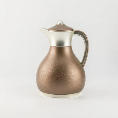 HJ1524 Nourhan Vacuum Flask – 1 L – Matt Champagne Gold & Matt Silver | Siddiq Gifts – Mussafah Abu Dhabi