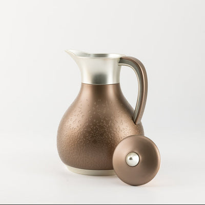 HJ1524 Nourhan Vacuum Flask – 1 L – Matt Champagne Gold & Matt Silver | Siddiq Gifts – Mussafah Abu Dhabi