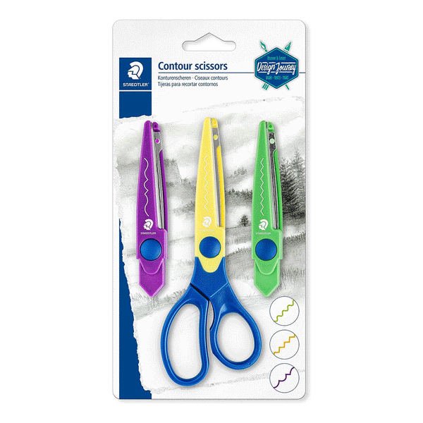 Staedtler Contour Scissors – 3-Piece Decorative Craft Scissors Set