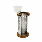 HMC20053 Glass Cawa Cup Set – 6 Pieces with Decorative Steel Stand