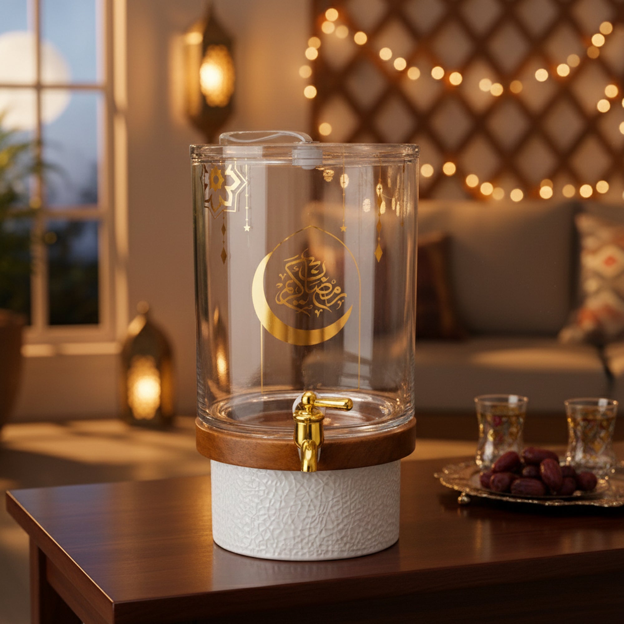 HMR10113 Beverage Dispenser with Decorative Design & Tap – 5.3 L Capacity | Siddiq Gifts – Mussafah Abu Dhabi