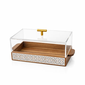 HMT40193 Wooden Tray with Clear Acrylic Dome Cover | Siddiq Gifts – Mussafah Abu Dhabi