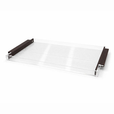 HO-956N-L acrylic serving tray with wooden handles clear rectangular tray 55 × 40 cm from Siddiq Gift Shop.