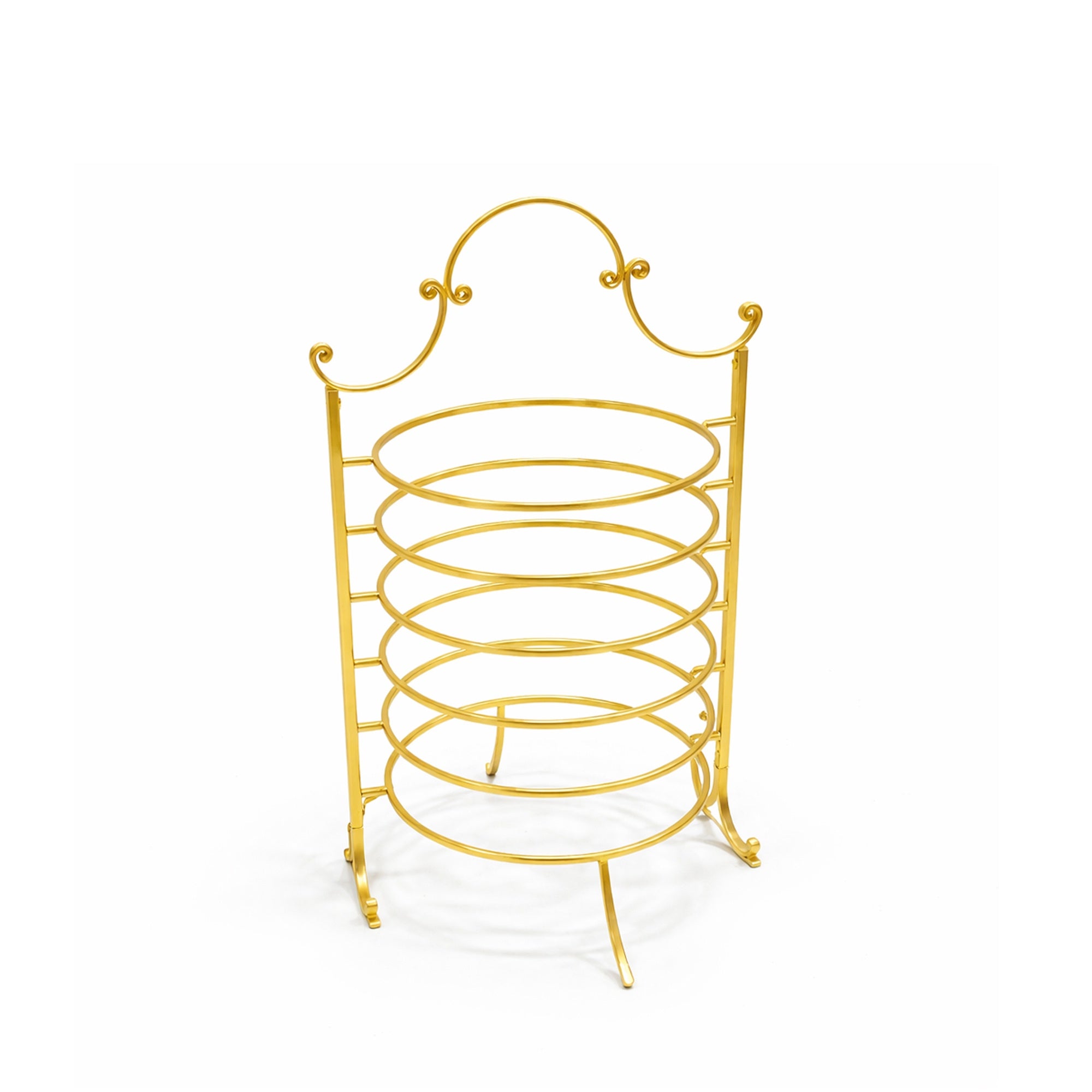 HO-987A-L-MG 6 Layer Plate Holder Matte Gold Vertical Display Rack By Siddiq Gifts