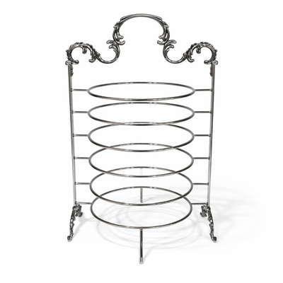 HO-987B-S-B 6-layer metal plate holder in black finish for modern buffet plate organization – Siddiq Gifts Mussafah Abu Dhabi