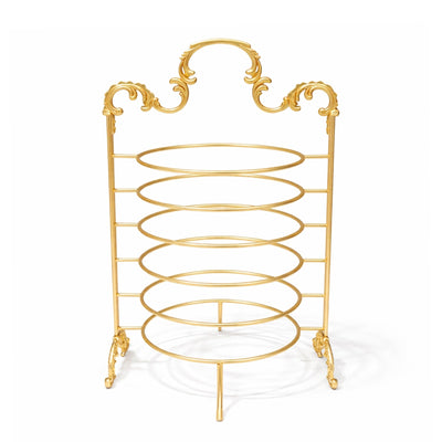 HO-987B-S-MG 6-layer metal plate holder in gold finish for buffet plate organization – Siddiq Gifts Mussafah Abu Dhabi