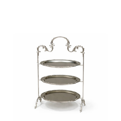 

HO-998B-S-3NS 3-tier oval metal cake stand 21cm x 15cm in silver finish for pastry and dessert display – Siddiq Gifts Mussafah Abu Dhabi