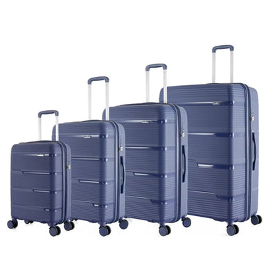 HT Trolley Case Set 4 Piece Blue Small Medium Large XL Expandable PP Hard Shell Luggage With TSA Lock By Siddiq Gifts