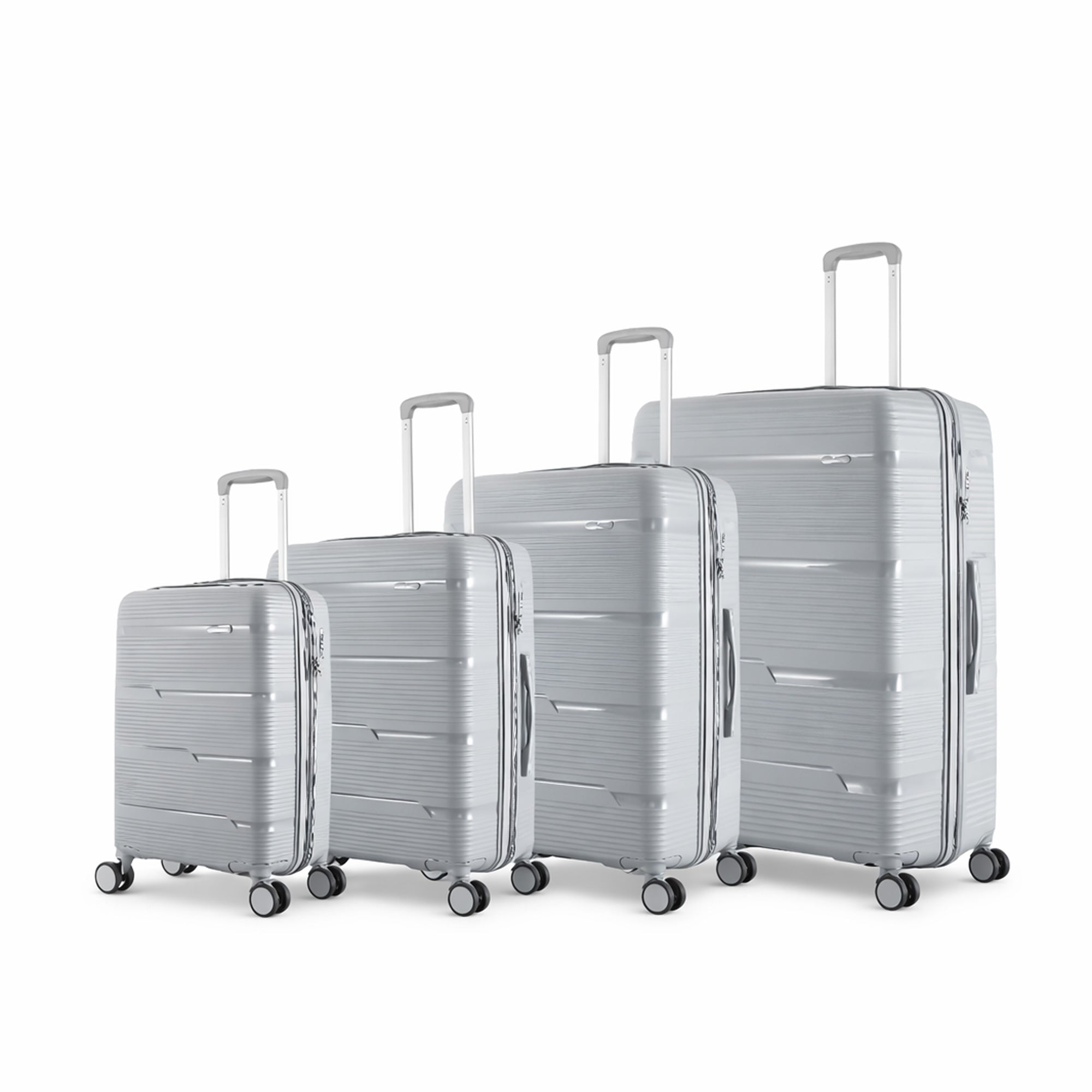 HT Trolley Case Set 4 Piece Silver Grey Expandable TSA Lock | Siddiq Gifts