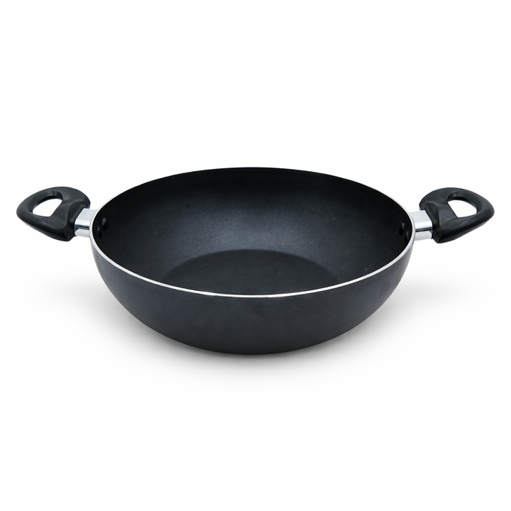 IE-57197-P Aluminum Nonstick Cooking Pot Wide Shallow Pan Black ...