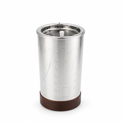 Incense Burner 24 X 11 Cm Stainless Steel Bakhoor Incense Burner With Wooden Base Siddiq Gifts
