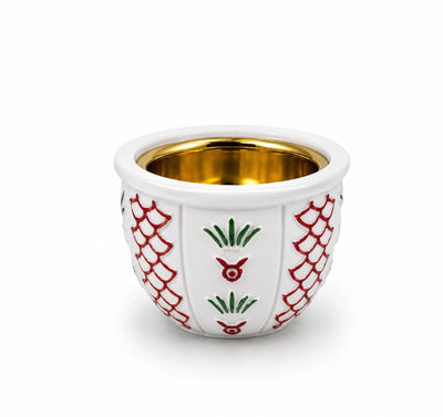 Incense Burner 6 X 7.5 CM Decorative Ceramic Bakhoor Holder With Gold Inner Bowl Siddiq Gifts