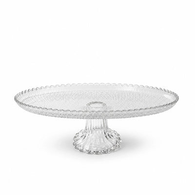 Glass Fruit Stand 30 x 9 x 10 CM Oval Crystal Pedestal Serving Plate Siddiq Gifts