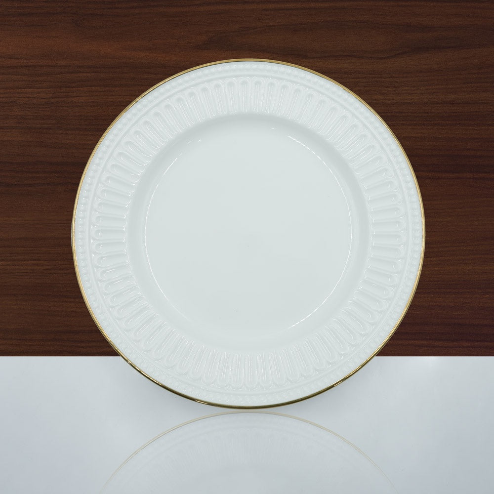 BG-09 Ceramic Dinner Plate With Gold Line,11 inc